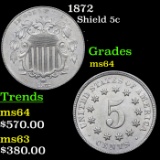 1872 Shield Nickel 5c Grades Choice Unc