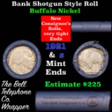 Buffalo Nickel Shotgun Roll in old Bell Telephone Bank Wrapper 1921 & s Mint Ends