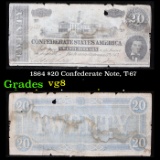 1864 $20 Confederate Note, T-67 Grades vg, very good