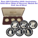 1992 Columbus 500th Anniversary Solid Silver Ships of Discovery Medals Set