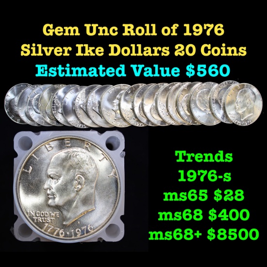1976-s Unc Roll of Silver Ike Eisenhower $1 20 coins Eisenhower Dollar