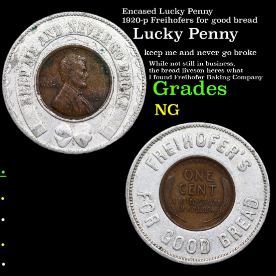 Encased Lucky Penny, 1920-p, Freihofer’s for good bread
