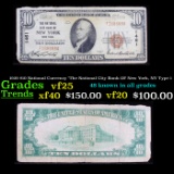 1929 $10 National Currency 'The National City Bank OF New York, NY Type 1 Grades vf+