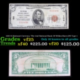 1929 $5 National Currency 'The 2nd National Bank Of Wilkes-Barre,PA' Type 1 Grades vf+