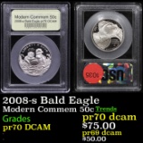 Proof 2008-s Bald Eagle Modern Commem Half Dollar 50c Graded GEM++ Proof Deep Cameo by USCG