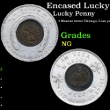 Encased Lucky Penny, 1901 Indian, G.A. Soden & co. Wholesale Jewelers