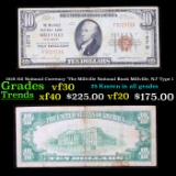 1929 $10 National Currency 'The Millville National Bank Millville, NJ' Type 1 Grades vf++