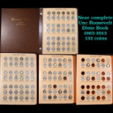 Near complete Unc Roosevelt Dime Book 1965-2013 132 coins