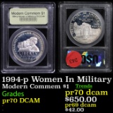 Proof 1994-p Women In Military Modern Commem Dollar $1 Graded GEM++ Proof Deep Cameo by USCG