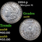 1884-p Morgan Dollar $1 Grades Choice AU/BU Slider