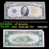 1934A $10 Silver Certificate North Africa WWII Emergency Currency Grades vf details