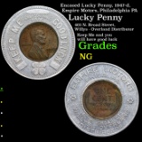 Encased Lucky Penny, 1947-d, Empire Motors, Philadelphia PA