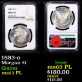 NGC 1883-o Morgan Dollar $1 Graded ms63 PL By NGC