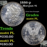 1886-p Morgan Dollar $1 Grades Choice Unc PL