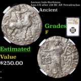 NGC Ancient Indo-Scythians, Azes I/II after c58 BC AR Tetradrachm Graded F By NGC