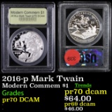 Proof 2016-p Mark Twain Modern Commem Dollar $1 Graded GEM++ Proof Deep Cameo by USCG