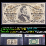 US Fractional Currency 25c Third Issue fr-1295 Bust of Wm Fessenden  Near TOP POP! Graded cu65 EPQ B