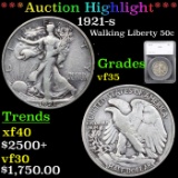 ***Auction Highlight*** 1921-s Walking Liberty Half Dollar 50c Graded vf35 By SEGS (fc)