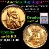 ***Auction Highlight*** 1941 DDO FS-101 Lincoln Cent TOP POP! 1c Graded ms67 rd By SEGS (fc)