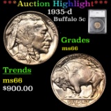 ***Auction Highlight***1935-d Buffalo Nickel 5c Grades GEM+ Unc by SEGS