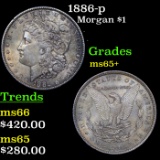 1886-p Morgan Dollar $1 Grades GEM+ Unc