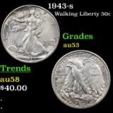 1943-s Walking Liberty Half Dollar 50c Grades Select AU