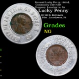 Encased Lucky Penny, 1948-d, Community Chevrolet Company  Lansdowne, PA