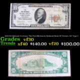 1929 $10 National Currency 'The First-Mechanics National Bank Of Trenton, NJ' Type 2 Grades vf++