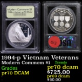 Proof 1994-p Vietnam Veterans Modern Commem Dollar $1 Graded GEM++ Proof Deep Cameo by USCG