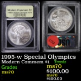 1995-w Special Olympics Modern Commem Dollar $1 Graded ms70, Perfection by USCG