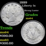1889 Liberty Nickel 5c Grades Choice Unc