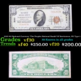 1929 $10 National Currency 'The Peoples National Bankf Of Norristown, PA' Type 1 Grades vf++