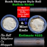 Buffalo Nickel Shotgun Roll in Old Bell Telephone Bank Wrapper 1927 & d Mint Ends
