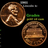 Proof 1961 Lincoln Cent 1c Grades Gem++ Proof Red Cameo