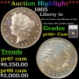 Proof ***Auction Highlight*** 1905 Liberty Nickel 5c Graded pr66+ Cam By SEGS (fc)