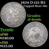 1834 Capped Bust Half Dollar O-115 R2 50c Grades xf details