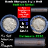 Buffalo Nickel Shotgun Roll in Old Bell Telephone Bank Wrapper 1935 & d Mint Ends