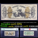 US Fractional Currency 50c Third Issue fr-1362 Justice holding scales  Graded au55 EPQ By PMG