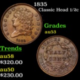 1835 Classic Head half cent 1/2c Grades Select AU