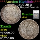 ***Auction Highlight*** 1800 Draped Bust Dime JR-2 10c Graded vf30 By SEGS (fc)