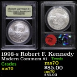 1998-s Robert F. Kennedy Modern Commem Dollar $1 Graded ms70, Perfection by USCG