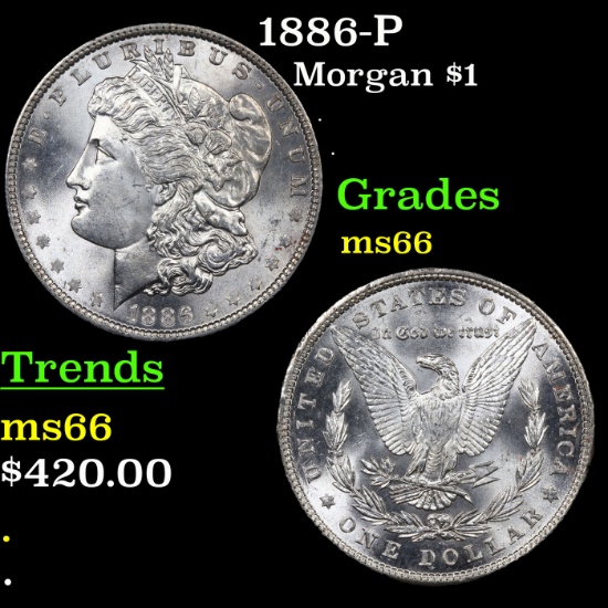 1886-P Morgan Dollar $1 Grades GEM+ Unc