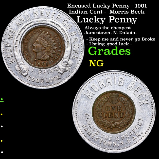 Encased Lucky Penny - 1901 Indian Cent -  Morris Beck