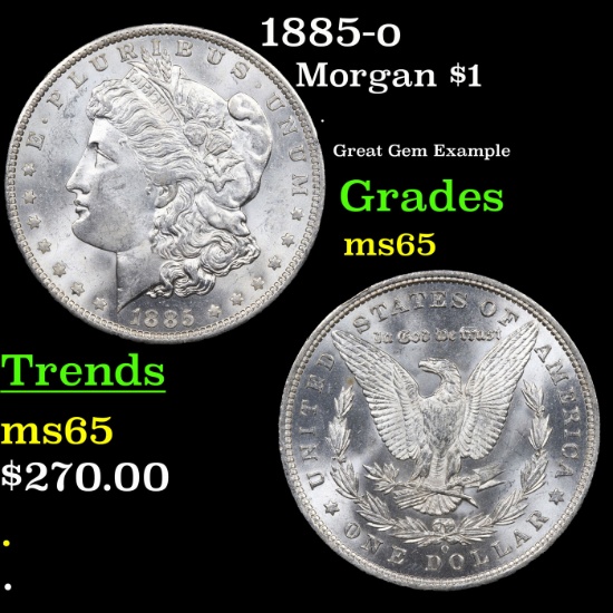 1885-o Morgan Dollar $1 Grades GEM Unc