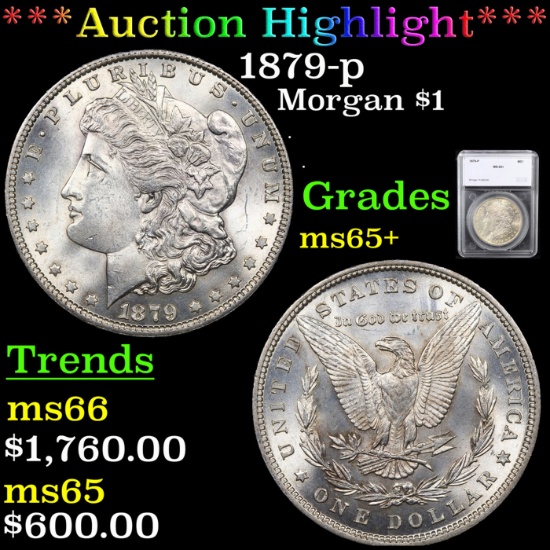 ***Auction Highlight*** 1879-p Morgan Dollar $1 Graded ms65+ By SEGS (fc)