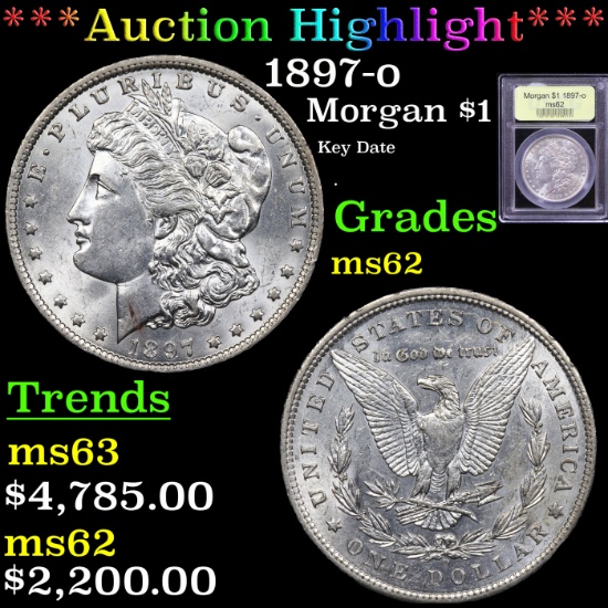 ***Auction Highlight*** 1897-o Morgan Dollar $1 Graded Select Unc By USCG (fc)