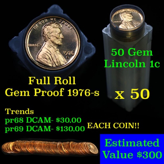 Full 1c proof roll, 1976-s Lincoln Cents