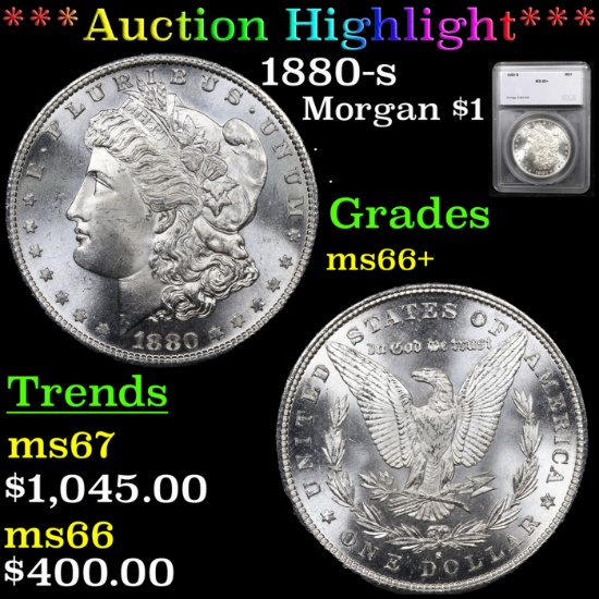 ***Auction Highlight*** 1880-s Morgan Dollar $1 Graded ms66+ By SEGS (fc)