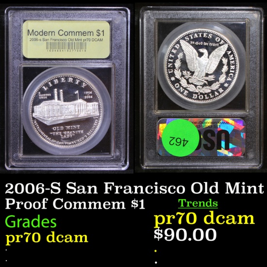 Proof 2006-S San Francisco Old Mint Modern Commem Dollar $1 Graded GEM++ Proof Deep Cameo By USCG