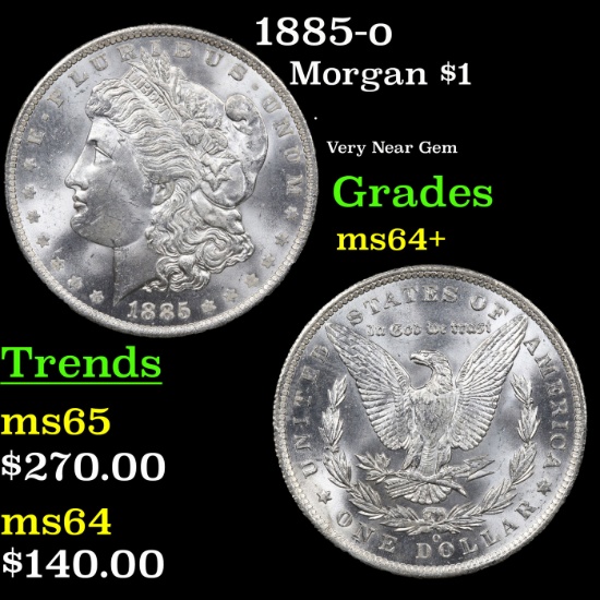 1885-o Morgan Dollar $1 Grades Choice+ Unc